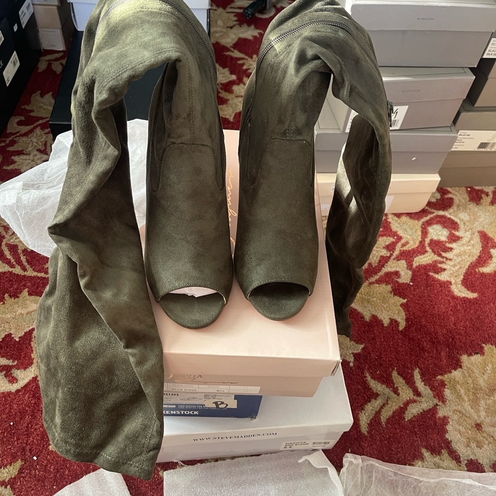 Birkenstock Khaki Over-the-Knee Boots